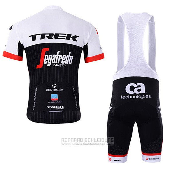 2017 Fahrradbekleidung Trek Segafredo Shwarz und Wei Trikot Kurzarm und Tragerhose